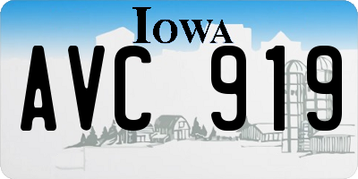 IA license plate AVC919