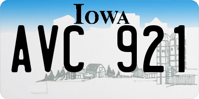 IA license plate AVC921
