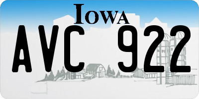 IA license plate AVC922