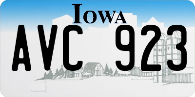 IA license plate AVC923