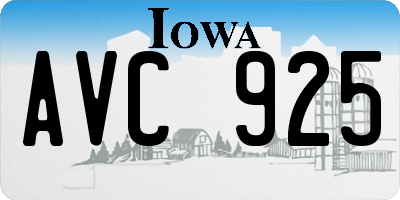 IA license plate AVC925