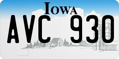 IA license plate AVC930