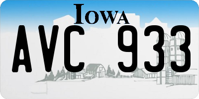 IA license plate AVC933