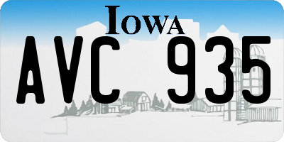 IA license plate AVC935