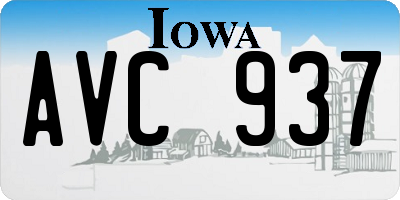 IA license plate AVC937