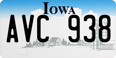 IA license plate AVC938