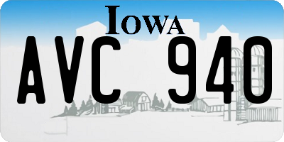 IA license plate AVC940
