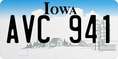 IA license plate AVC941