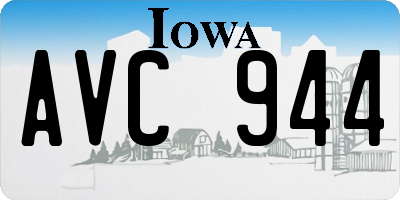 IA license plate AVC944