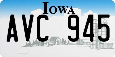 IA license plate AVC945