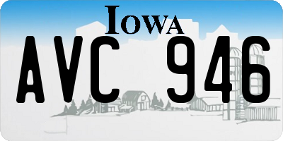 IA license plate AVC946