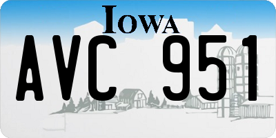 IA license plate AVC951
