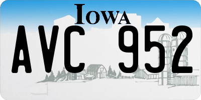 IA license plate AVC952