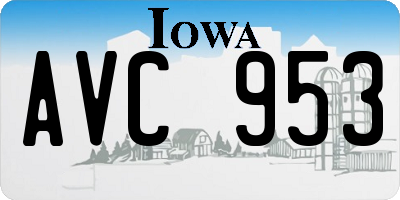 IA license plate AVC953