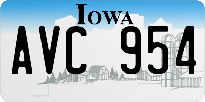 IA license plate AVC954