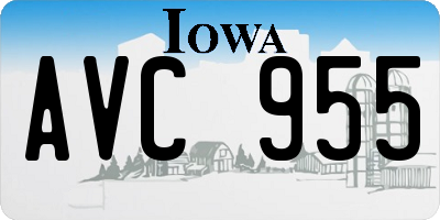 IA license plate AVC955
