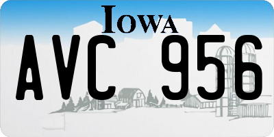 IA license plate AVC956