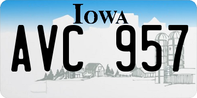 IA license plate AVC957