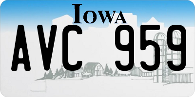 IA license plate AVC959