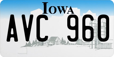 IA license plate AVC960