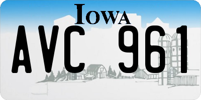 IA license plate AVC961