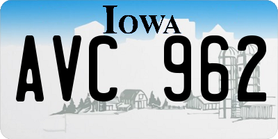 IA license plate AVC962