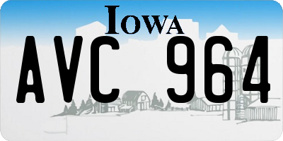 IA license plate AVC964