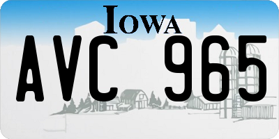 IA license plate AVC965