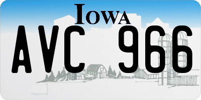 IA license plate AVC966