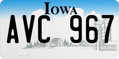 IA license plate AVC967