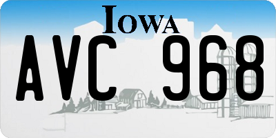 IA license plate AVC968