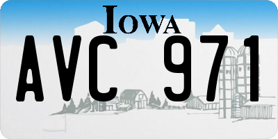 IA license plate AVC971