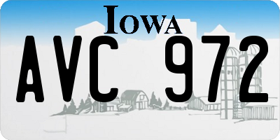 IA license plate AVC972