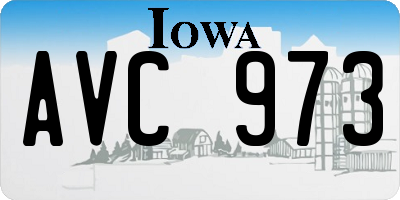 IA license plate AVC973