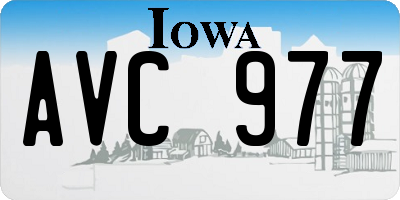IA license plate AVC977
