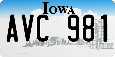 IA license plate AVC981