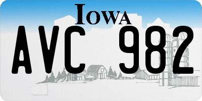 IA license plate AVC982