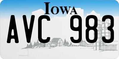 IA license plate AVC983