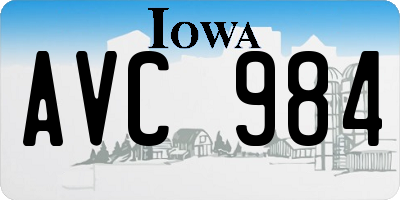 IA license plate AVC984
