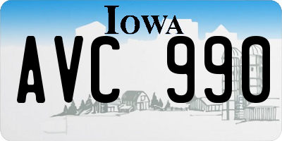 IA license plate AVC990
