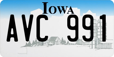 IA license plate AVC991