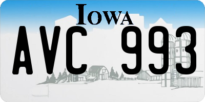 IA license plate AVC993
