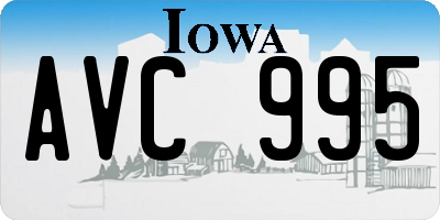 IA license plate AVC995