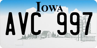 IA license plate AVC997
