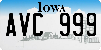 IA license plate AVC999