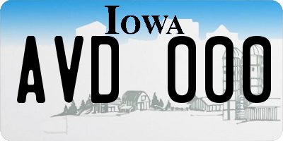 IA license plate AVD000