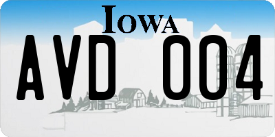 IA license plate AVD004