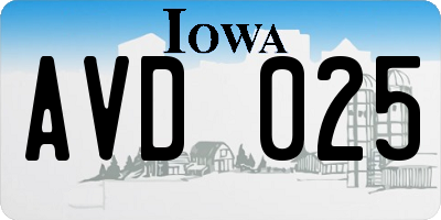 IA license plate AVD025
