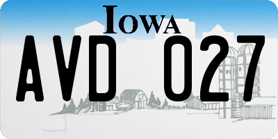 IA license plate AVD027