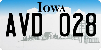 IA license plate AVD028